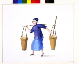 A Manure Collector, by Puqua, paint, 1790