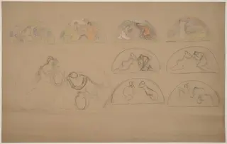Studies for Lunettes, by Charles Sprague Pearce, graphite, 1894