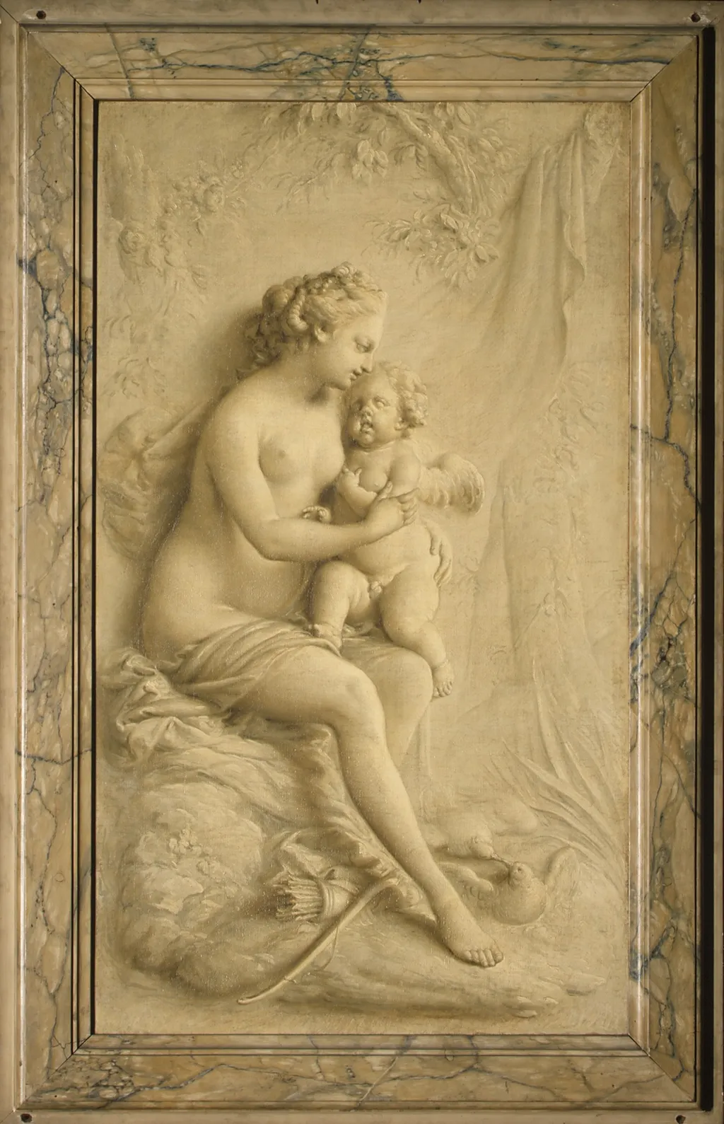 Venus and Cupid, by Piat Joseph Sauvage, oil, 1791