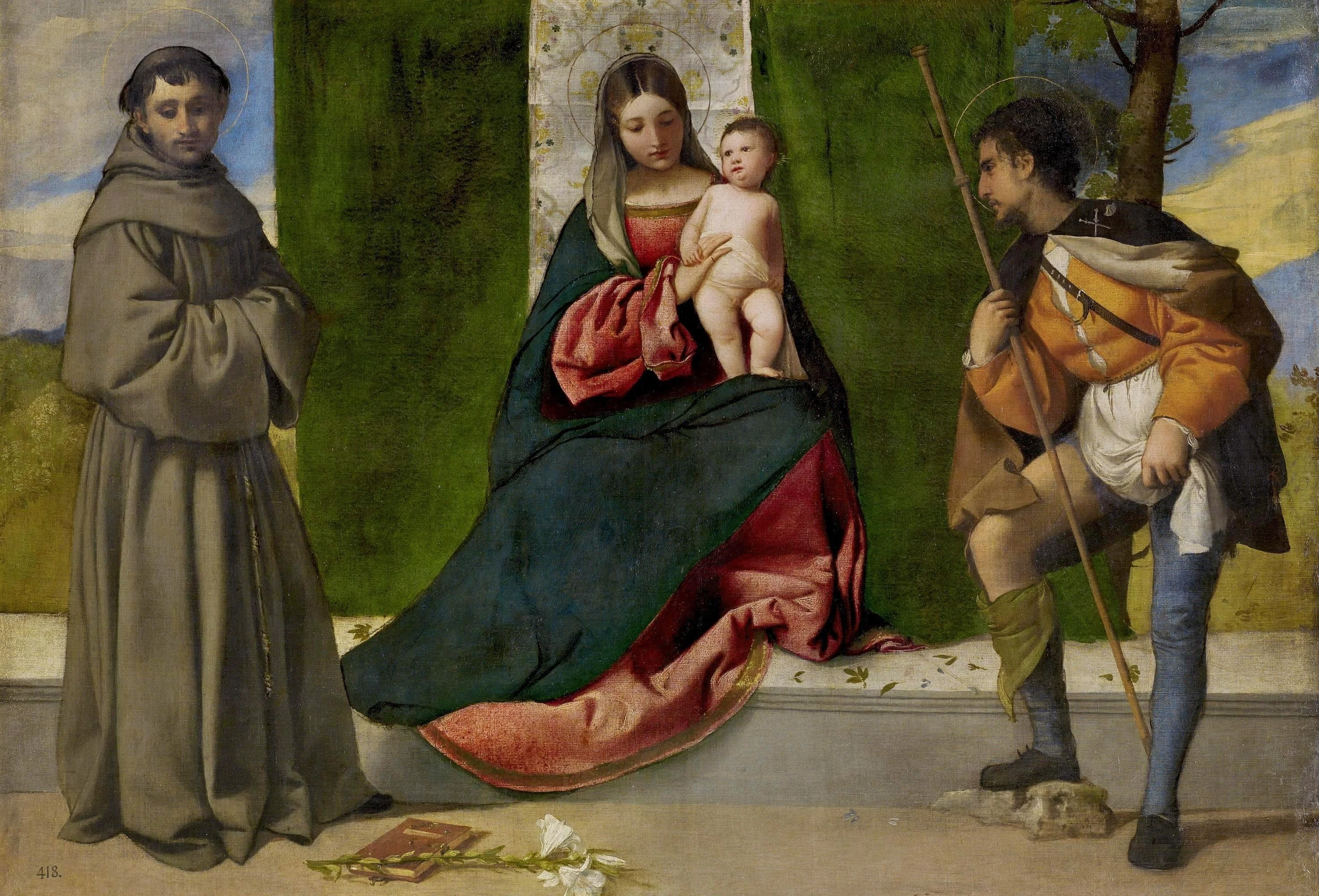The Virgin and Child between Saint Anthony of Padua and Saint Roch, detail