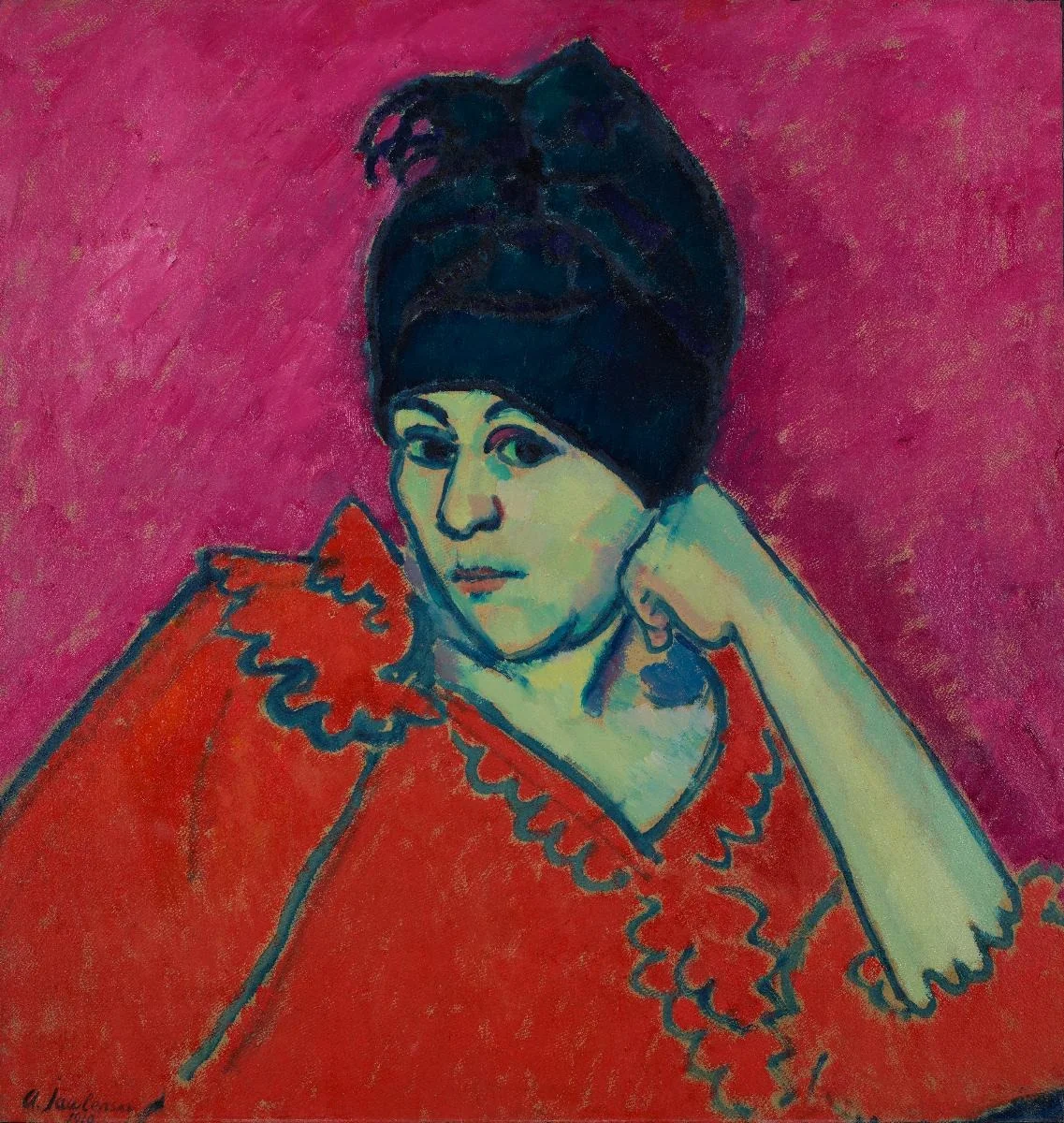Dunkelblauer Turban (Helene mit dunkelblauem Turban), detail