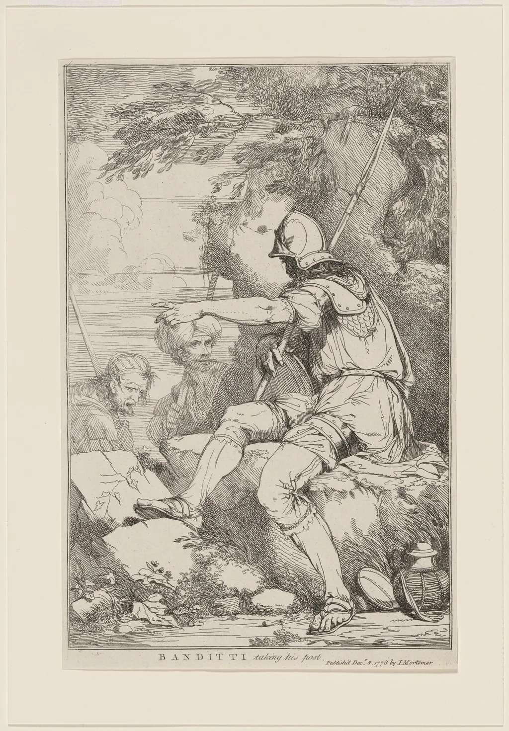 Banditti Taking His Post, by John Hamilton Mortimer, ink, 1778