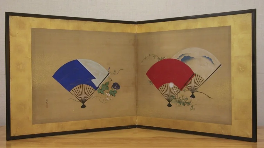 Fans and Flowers, detail