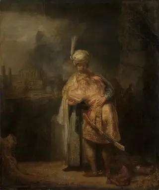 Separation of David and Jonathan, by Rembrandt van Rijn, oil, 1642