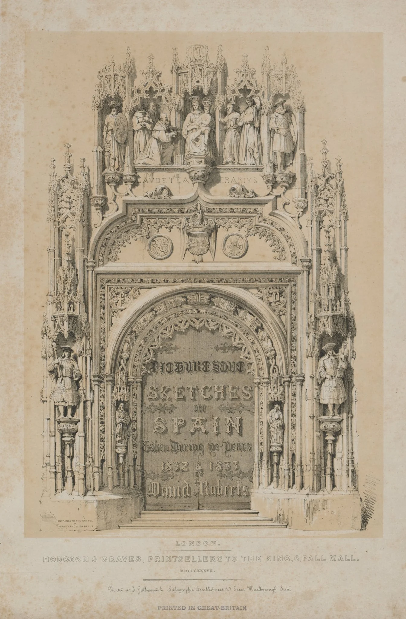 Picturesque Sketches in Spain: Title Page, detail