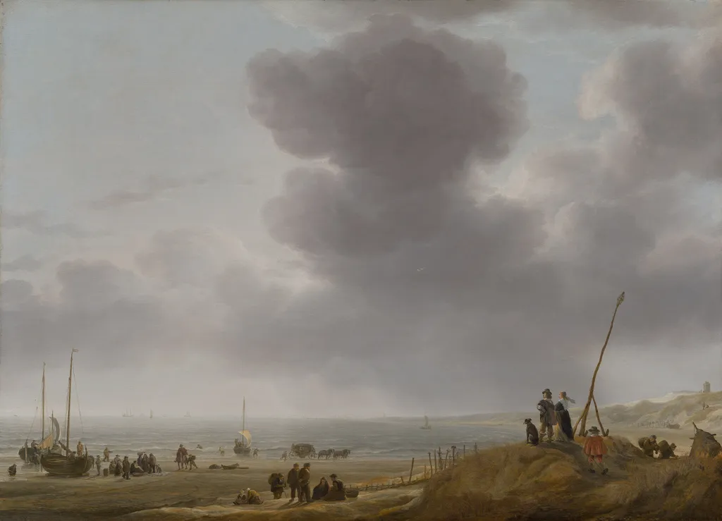 Beach View, by Simon de Vlieger, oil, 1643