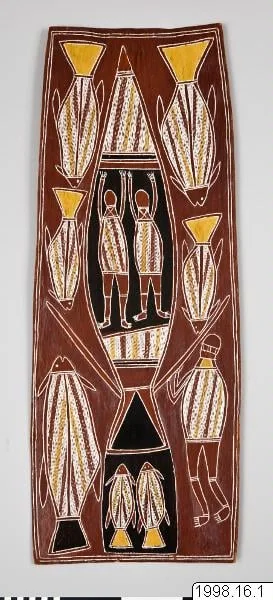 bark painting, painting, working, detail