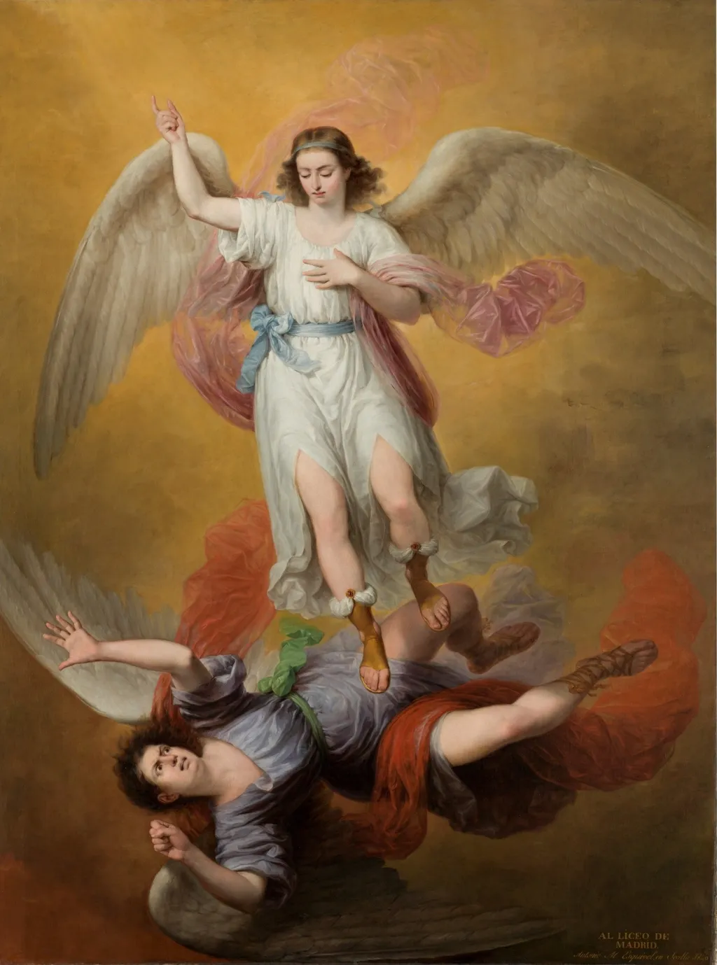 The Fall of Lucifer, by Antonio María Esquivel, oil, 1840