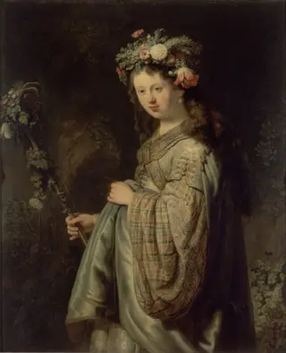 Flora, by Rembrandt van Rijn, oil, 1634