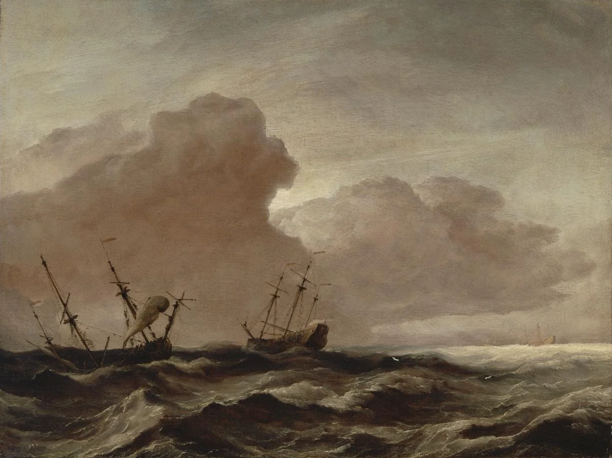 Schiffe auf stürmischer See, detail