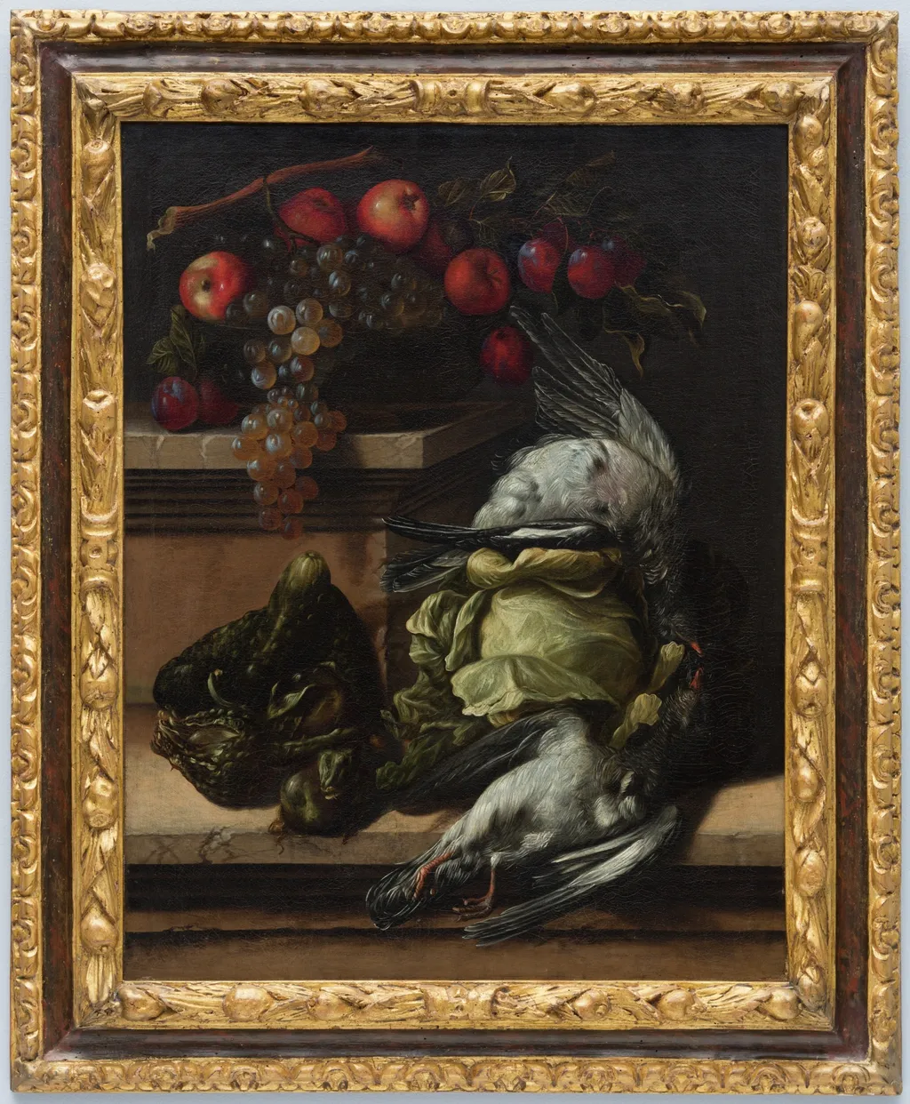 Still Life with Fruit, Vegetables and Wild Fowl, by Juan Bautista de Espinosa, oil, 1628