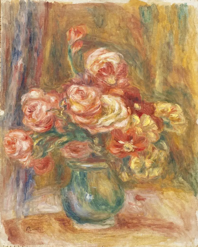 Vase of Roses, by Auguste Renoir, unspecified, 1896