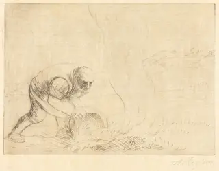Burning Grass (Le bruleur d'herbes), by Alphonse Legros, ink, 1874