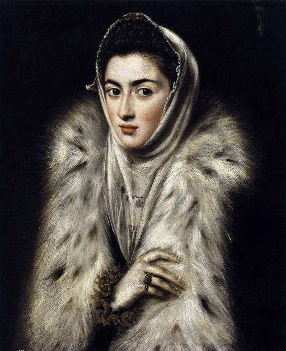 Lady in a Fur Wrap, detail