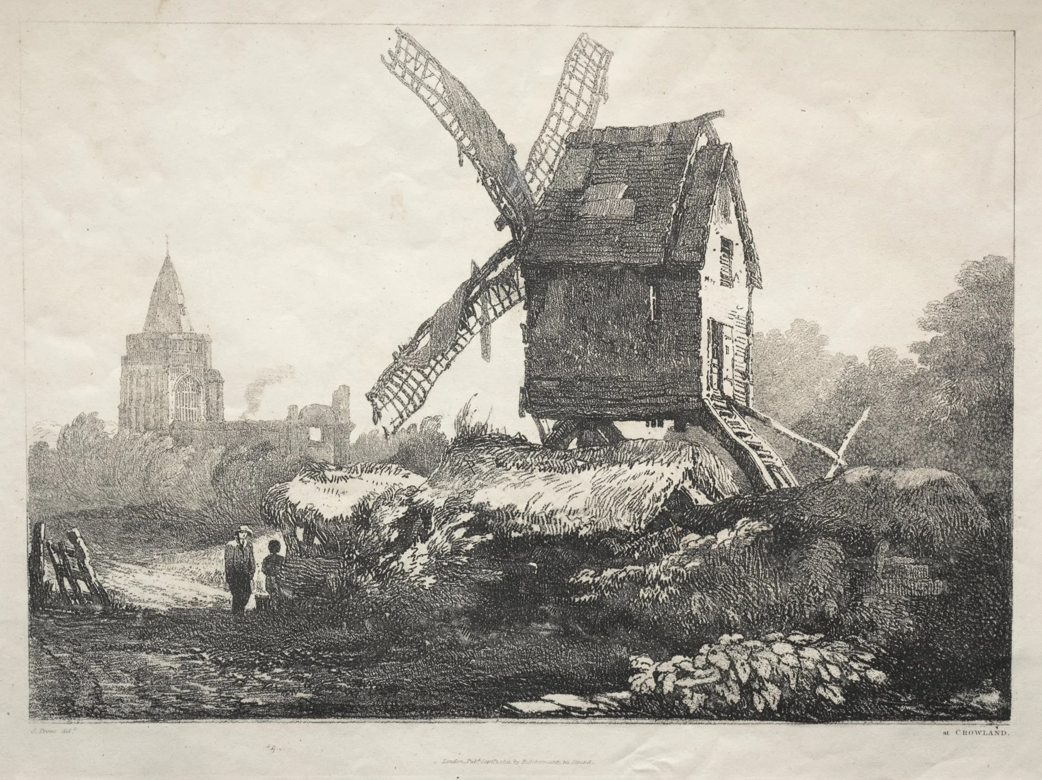 A Series of Ancient Buildings and Rural Cottages in the North of England: At Crowland, Windmill, detail