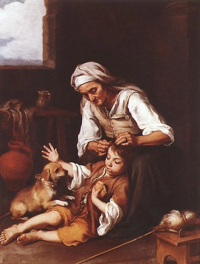 Häusliche Toilette, detail