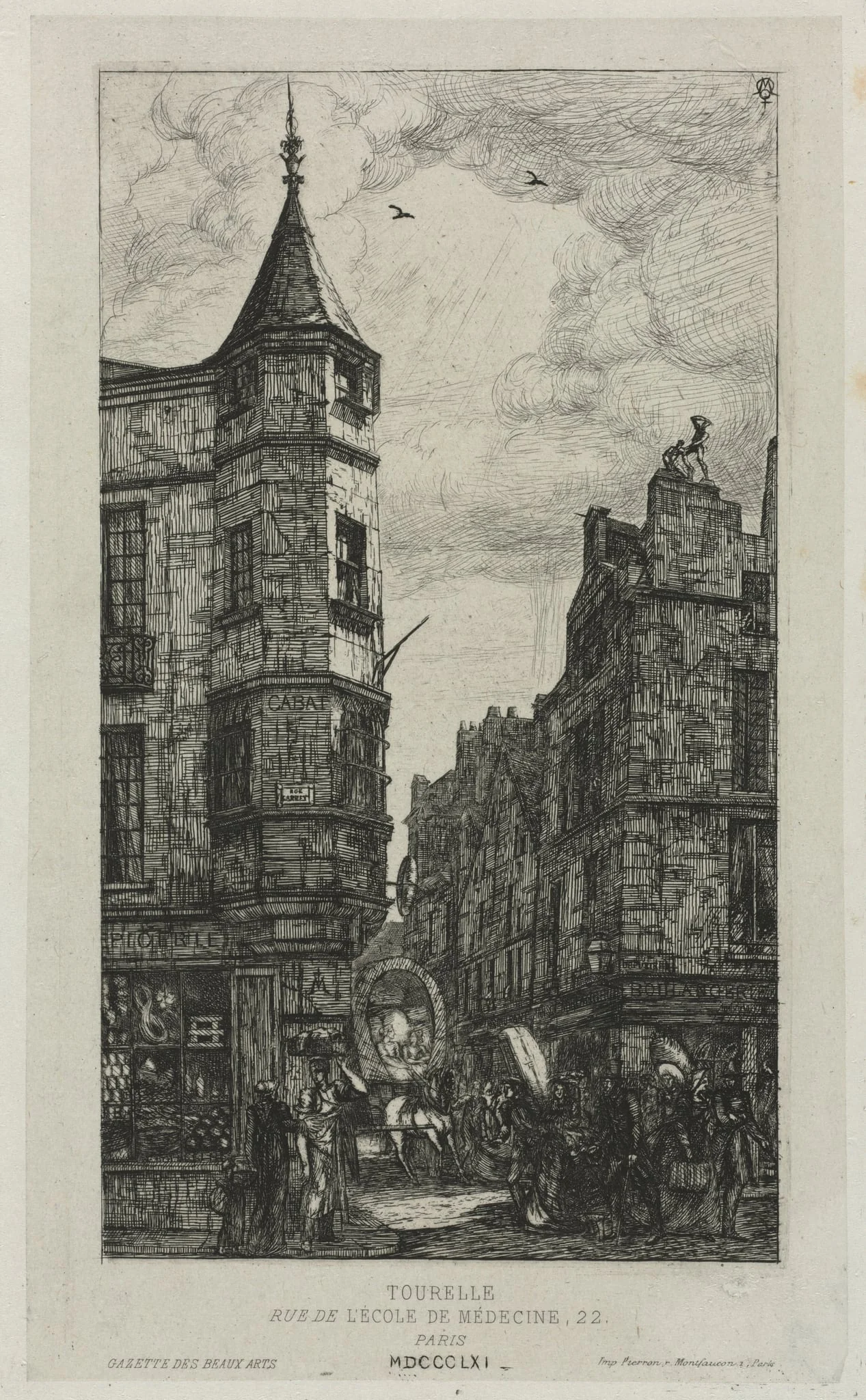 House with a Turret, No. 22, rue de L'Ecole de Médecine, Paris, (called the Turret of Marat), detail