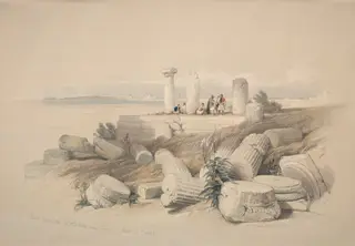 Ruins Called Om El Hamed near Tyre, by David Roberts, 1839