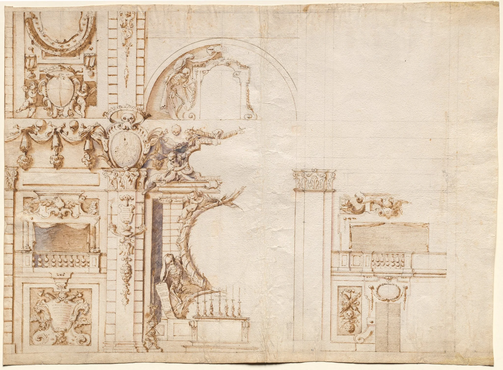 Study for the 'Essequie' Conducted in San Lorenzo, Florence, in 1637 in Honour of Holy Roman Emperor Ferdinand II, detail