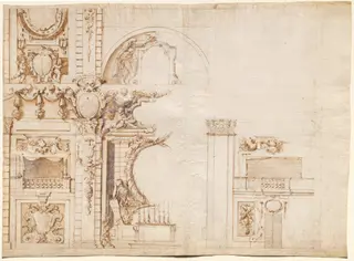 Study for the 'Essequie' Conducted in San Lorenzo, Florence, in 1637 in Honour of Holy Roman Emperor Ferdinand II, by Alfonso Parigi, 1637