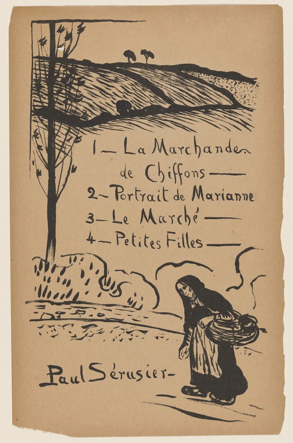 Landscape, by Paul Sérusier, ink, 1893