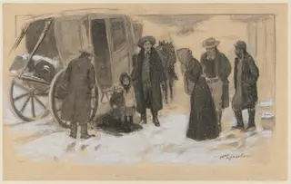 Sketch for "Christmas on the River", by William Leroy Jacobs, 1903