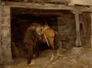 Al trabajo, by Luis Menéndez Pidal, oil, 1908