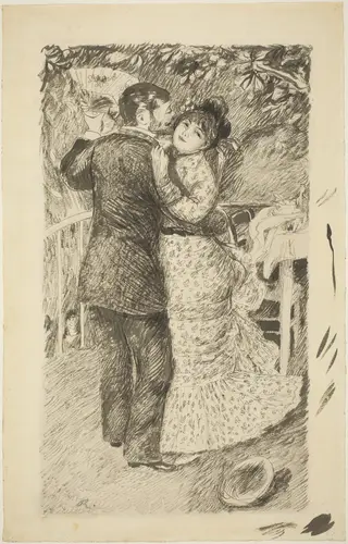 Dance in the Country, by Pierre-Auguste Renoir, ink, 1883