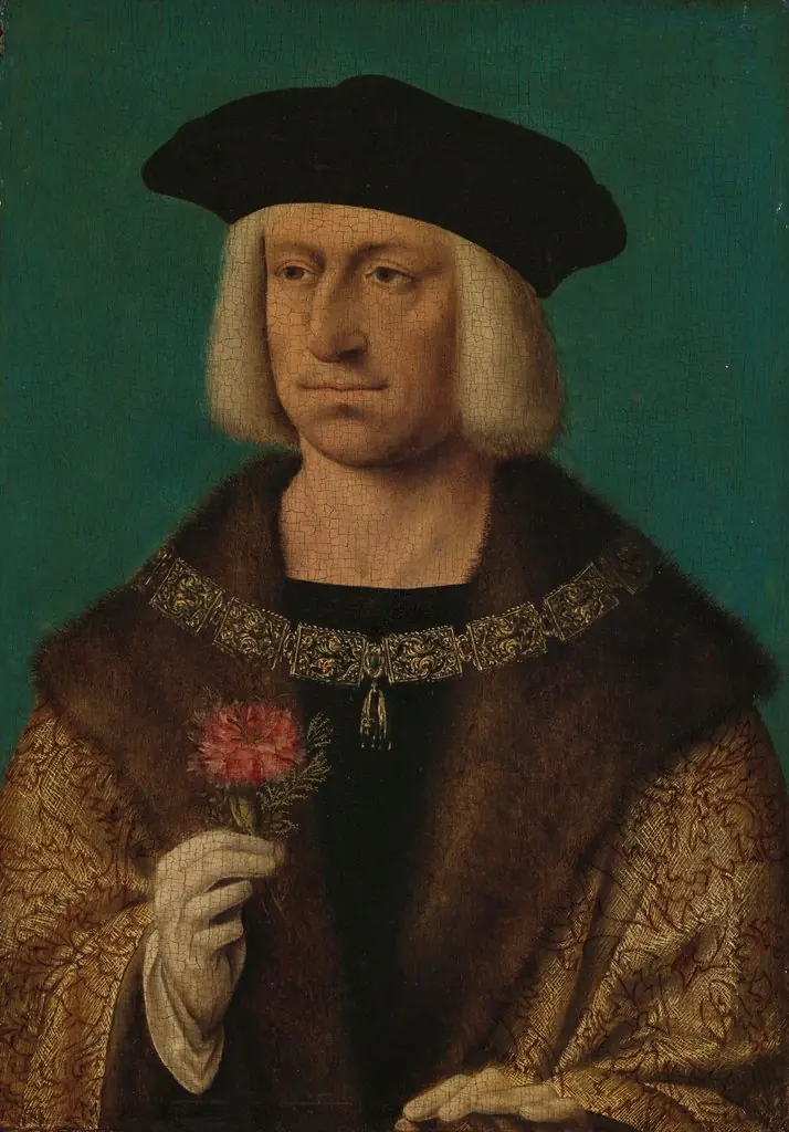 Portrait of Maximilian I (1459-1519), by Joos van Cleve, oil, 1530