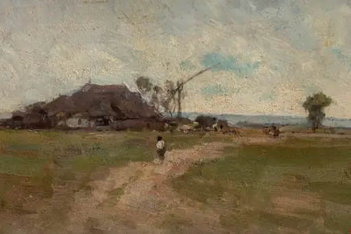 Casă țărănească în câmp (Pe valea Moldovei), by Nicolae Grigorescu, 1850