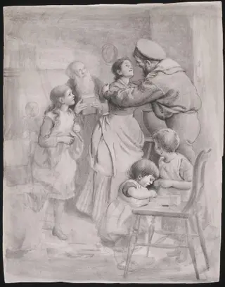 Sailor's Return, by Joseph Clark, watercolor, 1885
