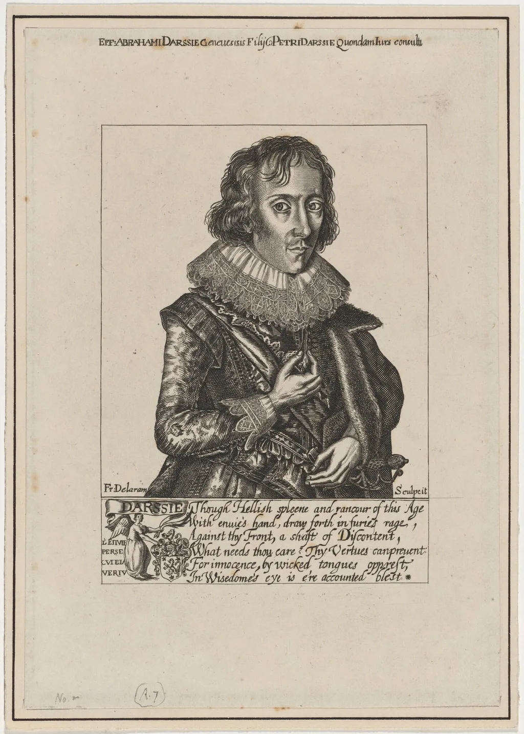 Abraham Darssie, by Francis Delaram, ink, 1608