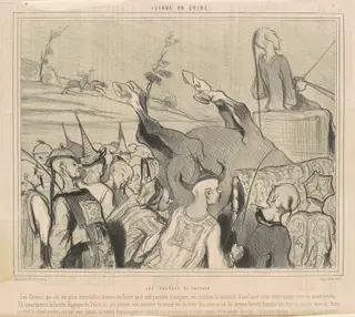 Les courses de chevaux, by Honoré Daumier, ink, 1844