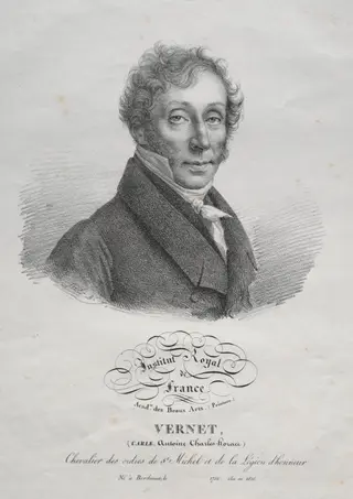 Carl Vernet, by Julien Léopold Boilly, 1825