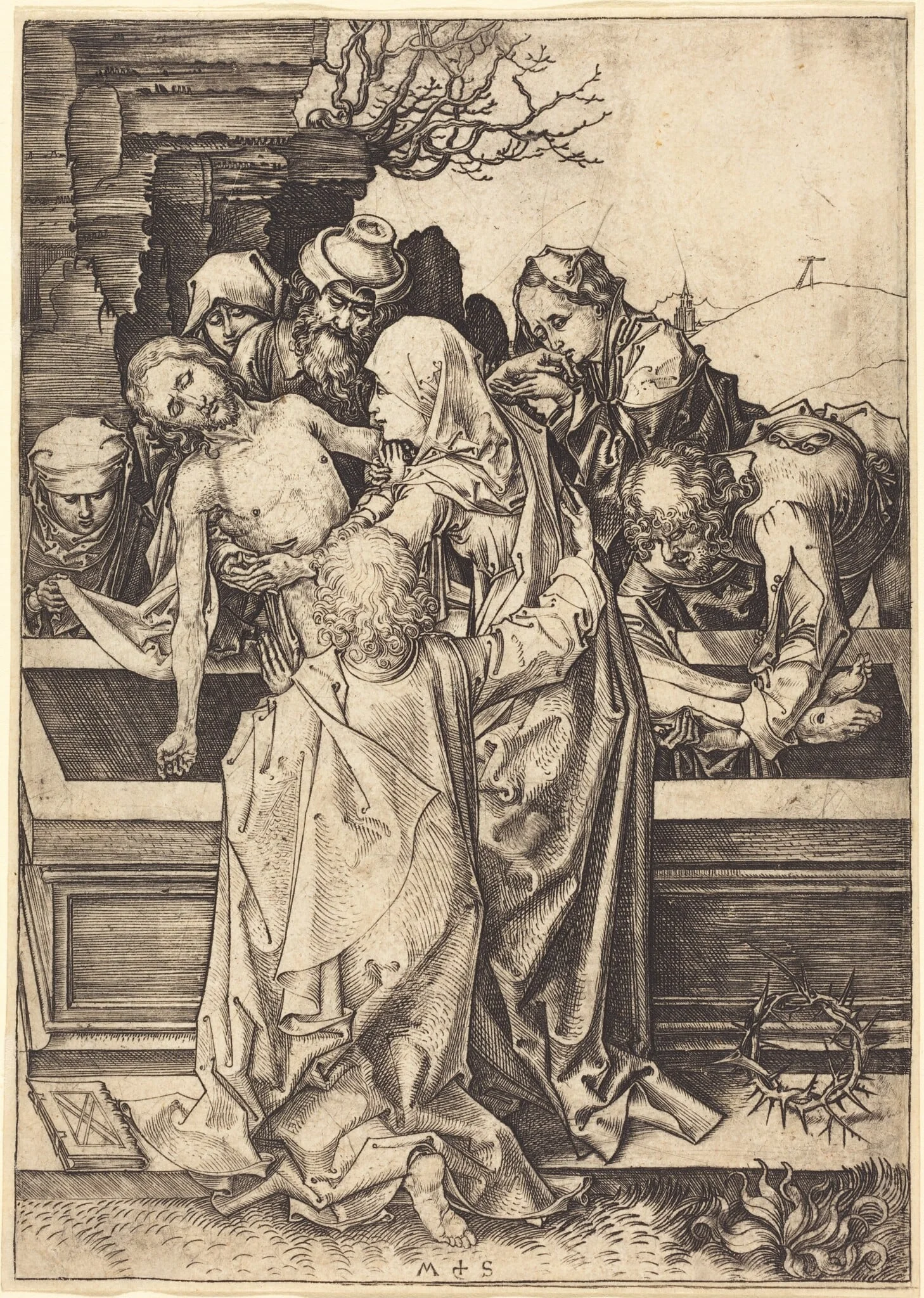 The Entombment, detail