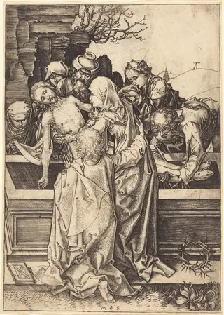 The Entombment, by Martin Schongauer, ink, 1480