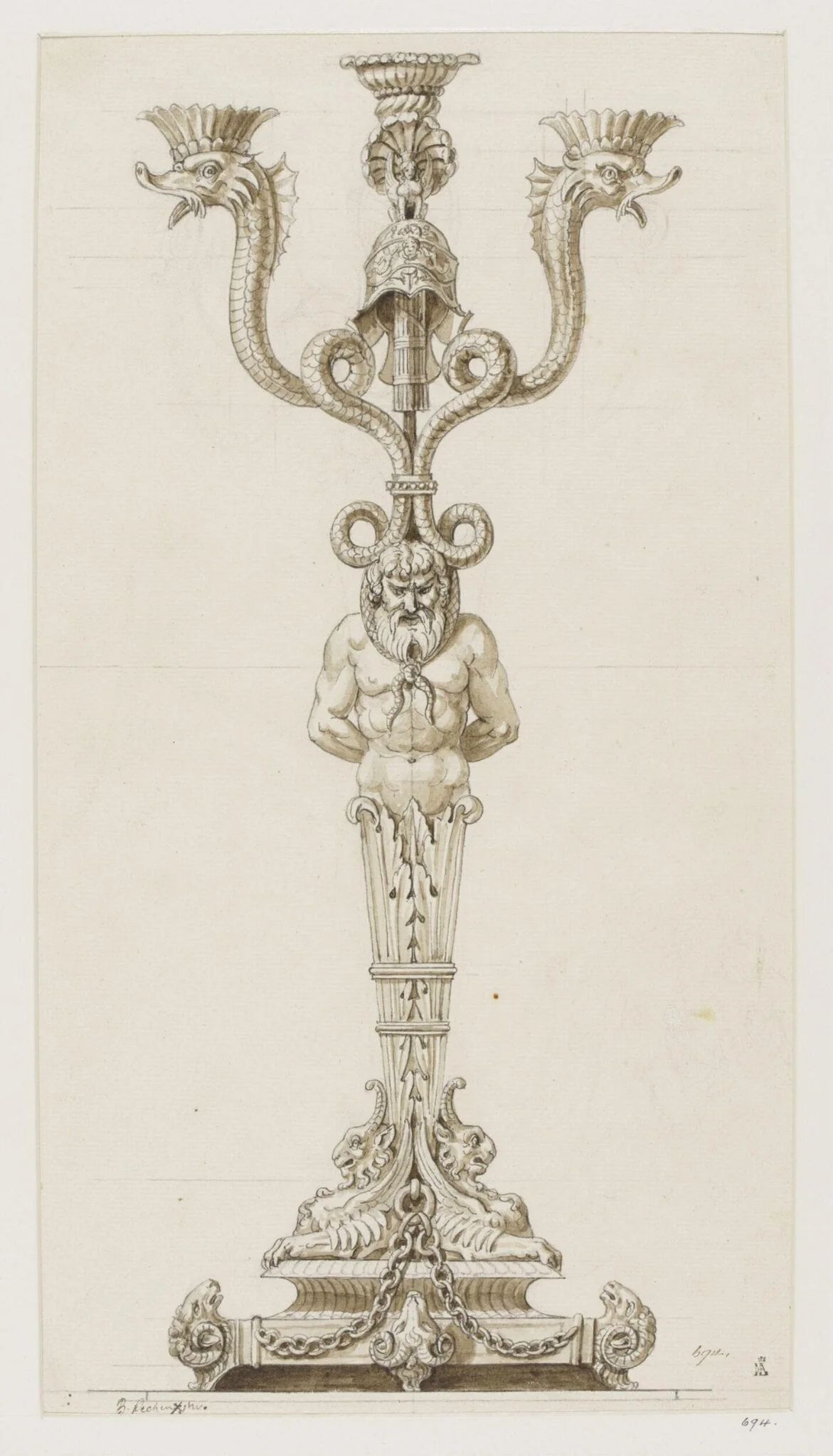 Anonymous design for fountain, detail
