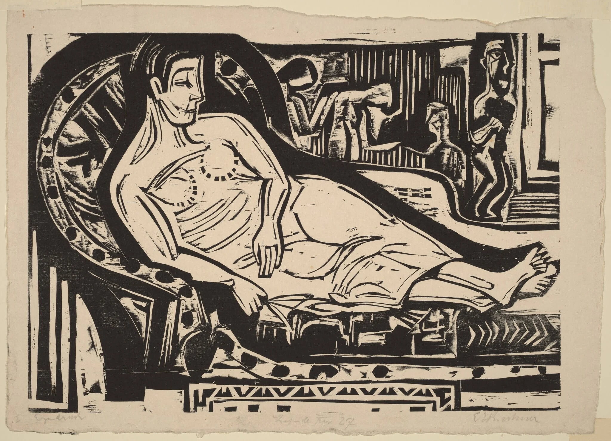 Woman Lying on a Sofa, detail