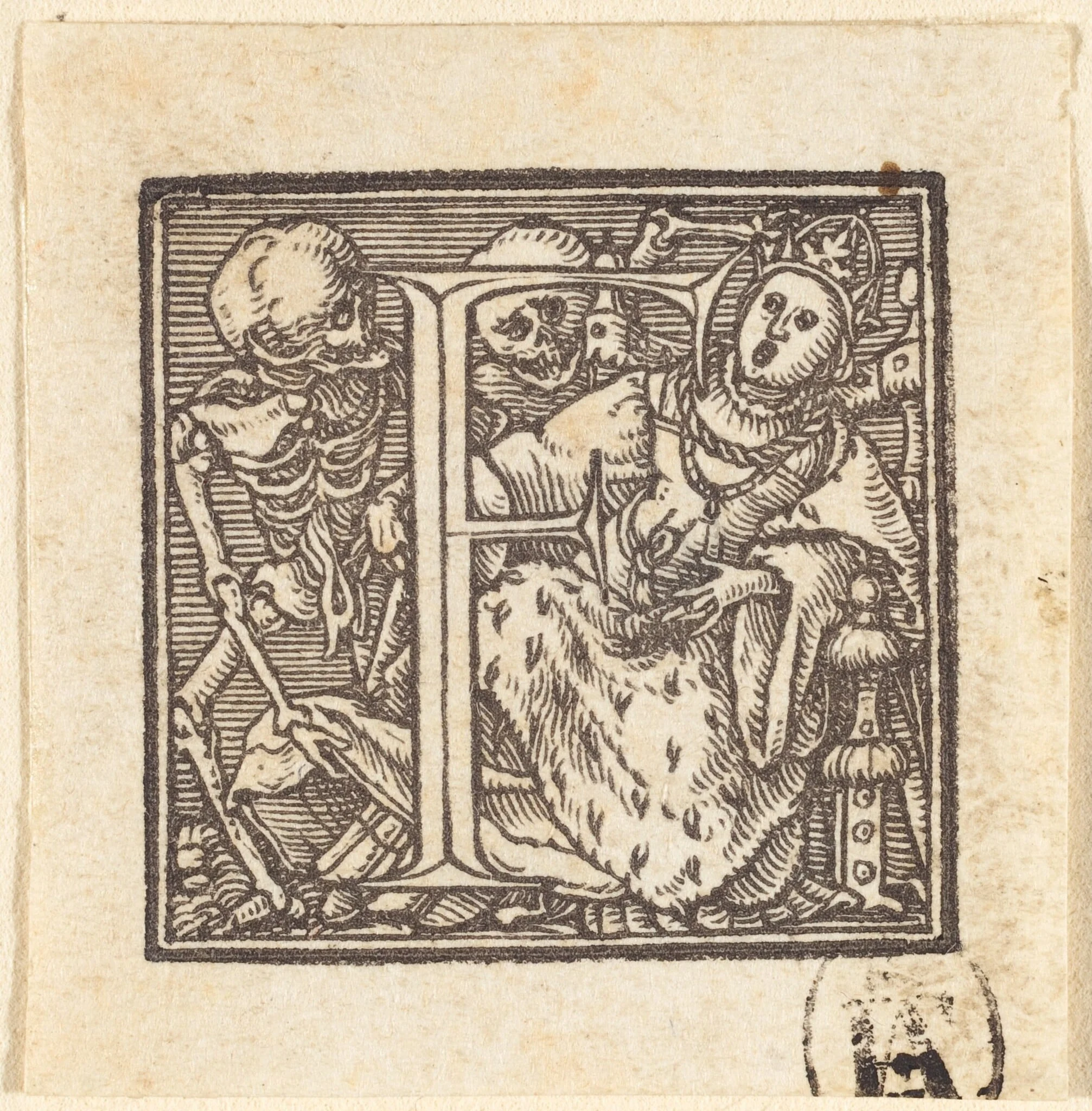 Letter F, detail