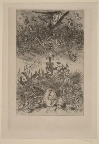Frontispiece: The Waifs (Les Epaves), by Félicien Rops, ink, 1868
