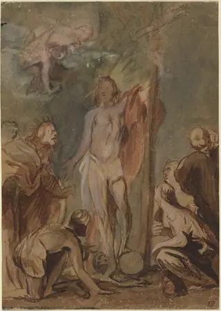 The Risen Christ Surrounded by Saints, by Jan Boeckhorst, paint, 1660