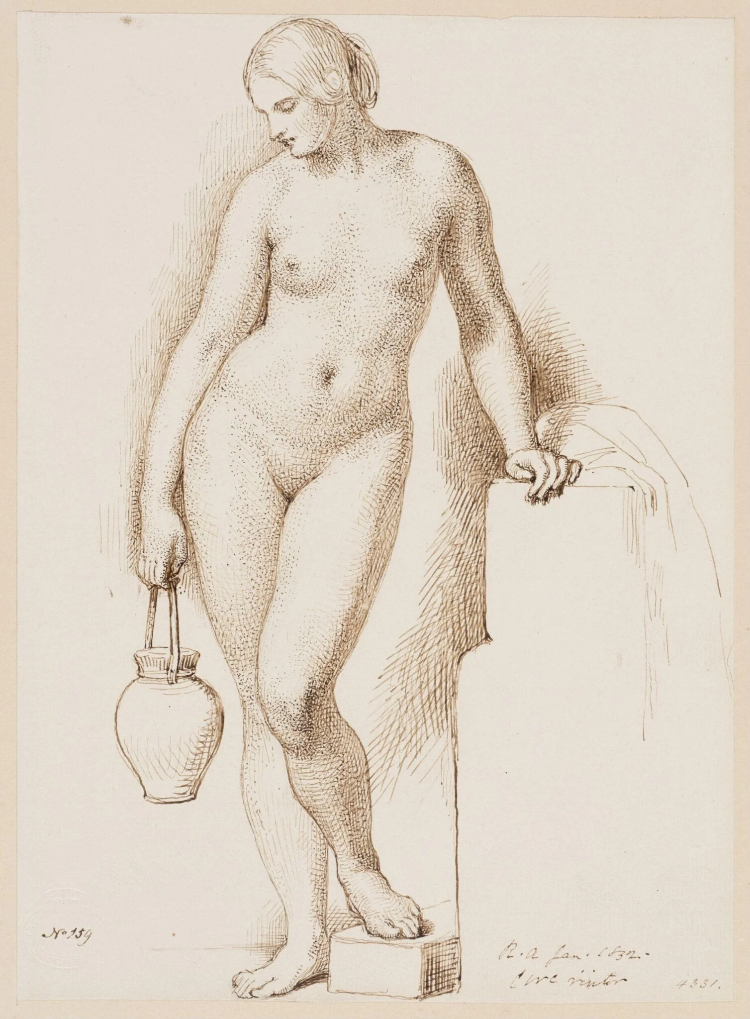 Study of female figure, detail