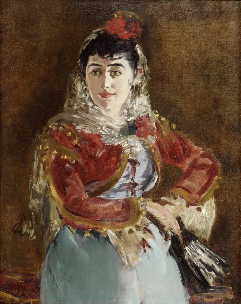 Portrait of Émilie Ambre as Carmen, by Edouard Manet, oil