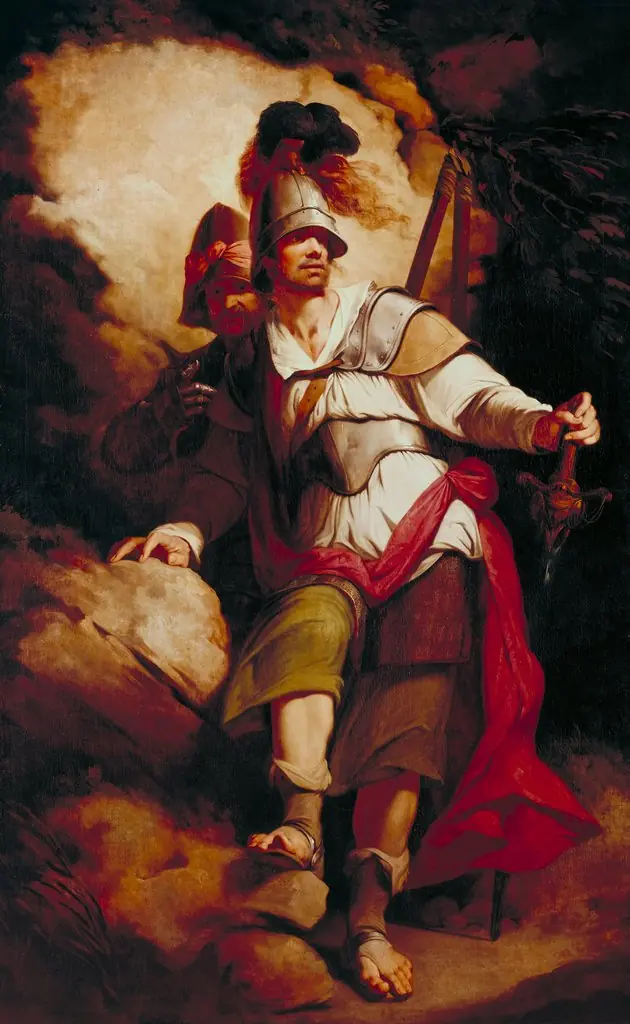 Sir Arthegal, the Knight of Justice, with Talus, the Iron Man (from Spenser's `Faerie Queene'), by John Hamilton Mortimer, oil