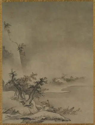 Chinese Servant Walking in the Rain, by Gakuō Zōkyū, unspecified, 1504