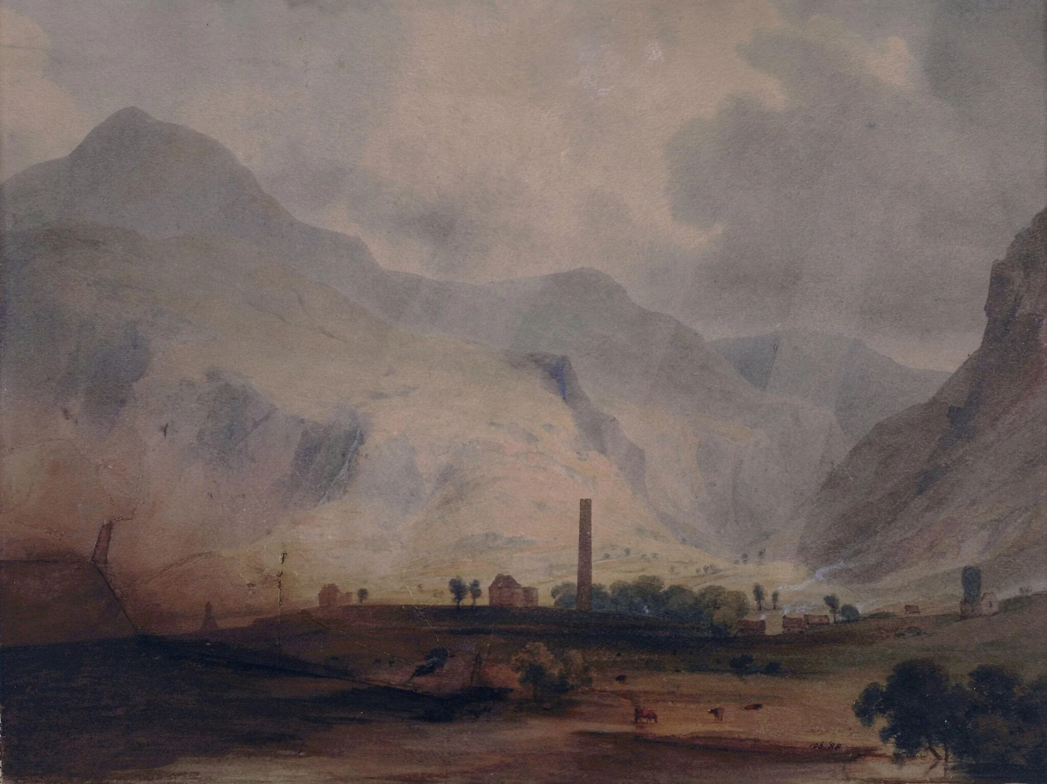 Vale of Glendalough, County Wicklow, with the round tower, detail