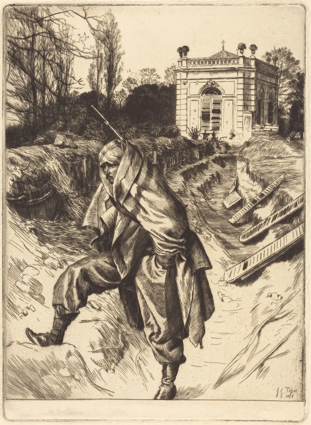 Grand Garde (Souvenir du siège de Paris), by James Jacques Joseph Tissot, ink, 1878