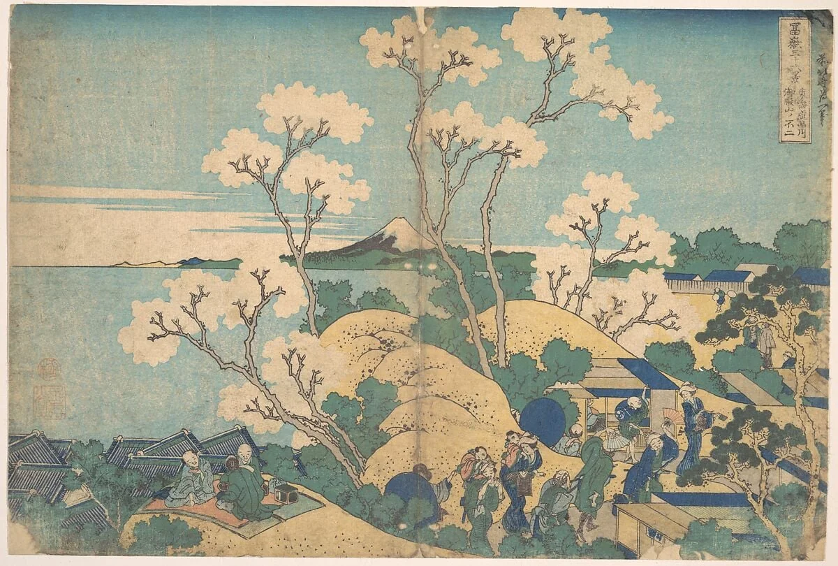冨嶽三十六景 東海道品川御殿山の不二|Fuji from Gotenyama at Shinagawa on the Tōkaidō (Tōkaidō Shinagawa Gotenyama no Fuji), from the series Thirty-six Views of Mount Fuji (Fugaku sanjūrokkei), detail