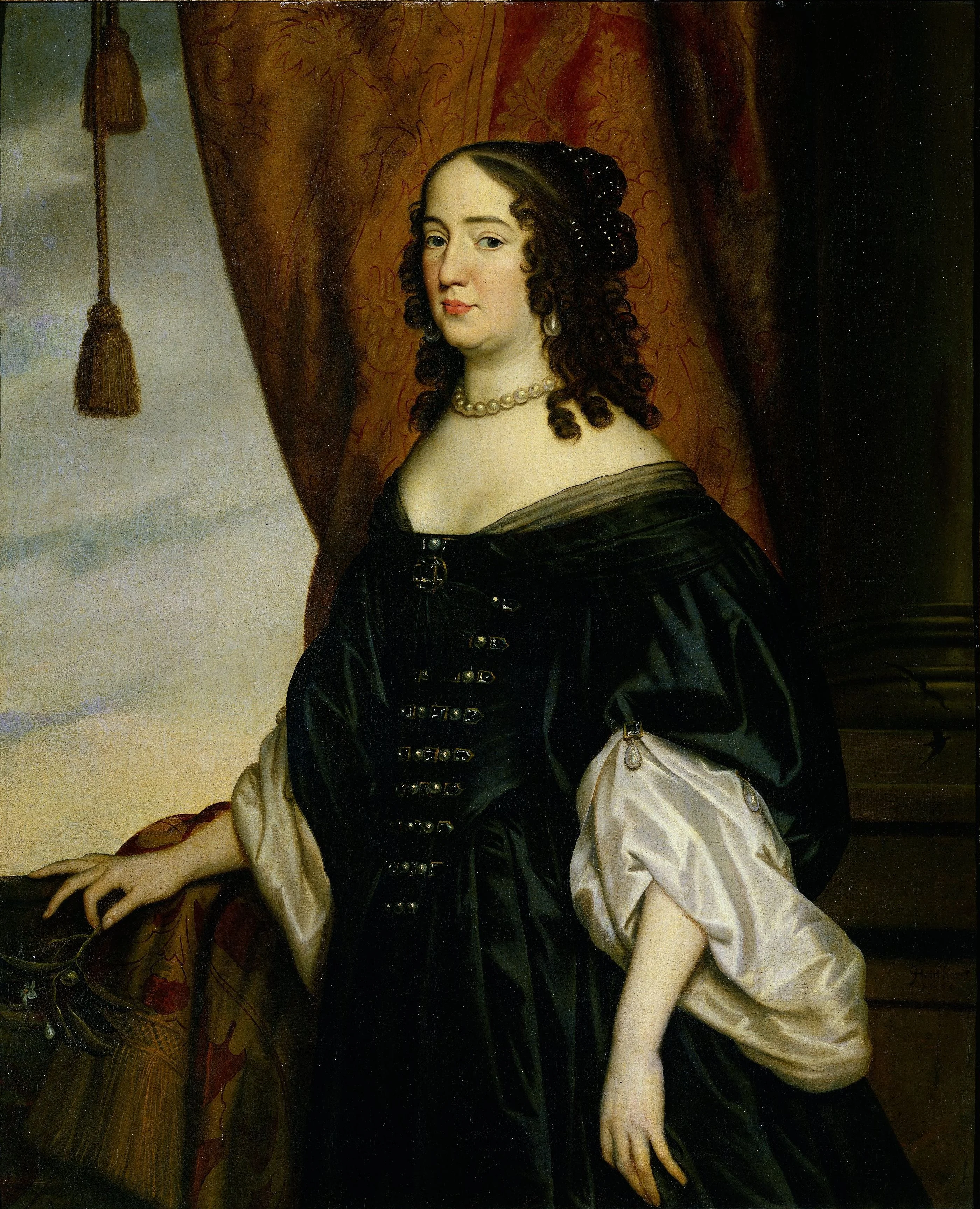 Portrait of Amalia van Solms (1602-75), detail