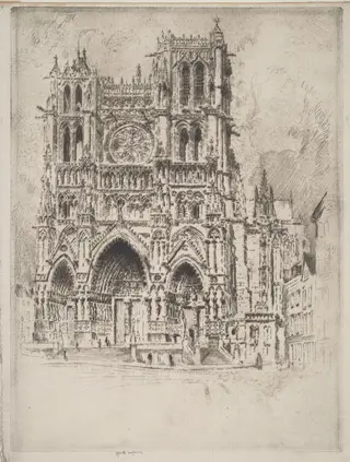 The West Front, Amiens, by Joseph Pennell, ink, 1907